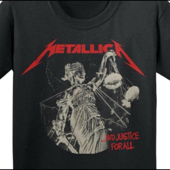 Metallica And Justice for All Album Cover Short Sleeve Black T-Shirt Size 18M - Picture 2 of 2